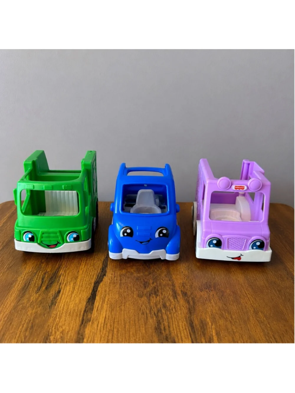 Fisher-Price Little People Vehicle Lot Recycling Ice Cream Truck Car 3 Pc